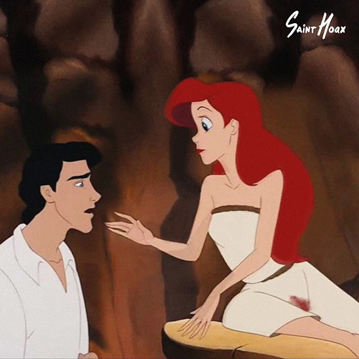 Ariel har visst blödit igenom. 